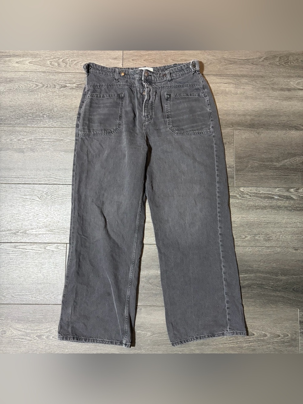 We The Free Old West Slouchy Wide-Leg High-Rise Jeans Gray Women’s Size 32X30